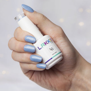 Blauwe gellak met een shimmer