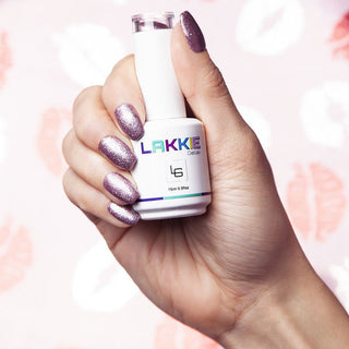 Roze glitter gelnagels.