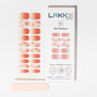 Blushy Moments_Gel Nagel Stickers_Rode blush nagels met gouden details