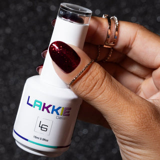 LAKKIE Christmas red_rode gellak nagels met rode glitters