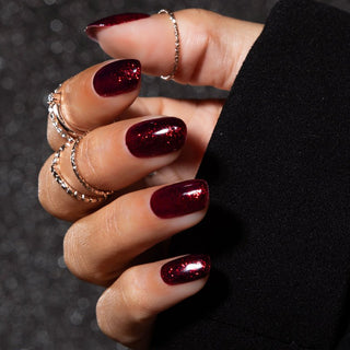 LAKKIE Christmas red_rode gellak nagels met rode glitters