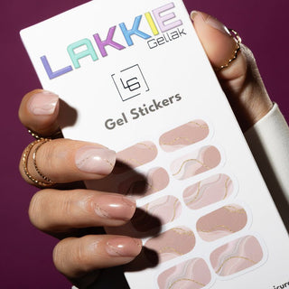 Elegant in Pink_Gel nagel stickers_Roze marmer nagels