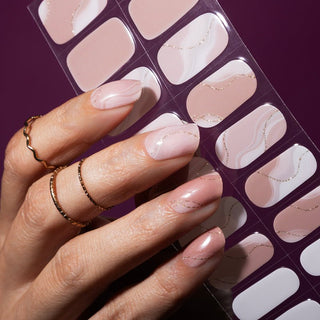 Elegant in Pink_Gel nagel stickers_Roze marmer nagels