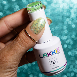 Fairy Flowers_Groene glitter gellak nagels LAKKIE Gellak