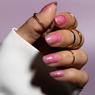 Glitter Romance_roze glitter gellak nagels LAKKIE Gellak