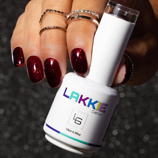 LAKKIE Christmas red_rode gellak nagels met rode glitters