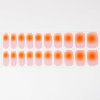 Orange Airbrush_gel nagel stickers_roze met oranje airbrush design