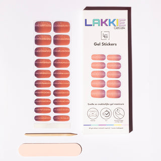 Spiced Ombre_Gelnagelstickers oranje paars_LAKKIE Gellak