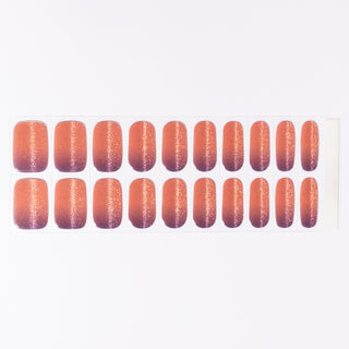 Spiced Ombre_Gelnagelstickers oranje paars_LAKKIE Gellak