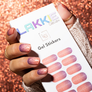 Spiced Ombre_Gelnagelstickers oranje paars_LAKKIE Gellak
