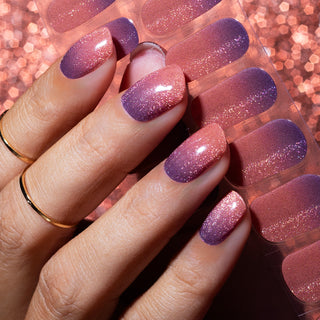 Spiced Ombre_Gelnagelstickers oranje paars_LAKKIE Gellak