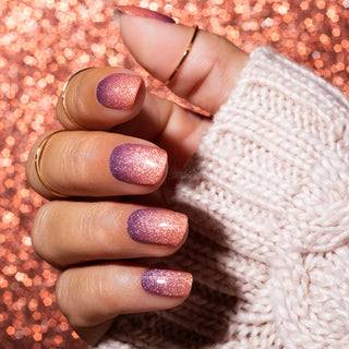 Spiced Ombre_Gelnagelstickers oranje paars_LAKKIE Gellak