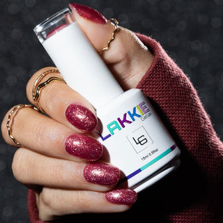 Teasing Red_Rode glitter gellak nagels van LAKKIE Gellak