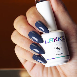 Blauw grijze gellak