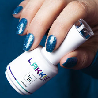 Blauwe glitter gelnagellak