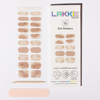 Artistic beige gellak stickers beige herfst design_LAKKIE Gellak