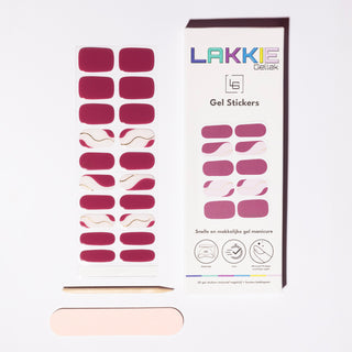 Auric Swirl_roze gel nagel stickers met gouden design_LAKKIE Gellak