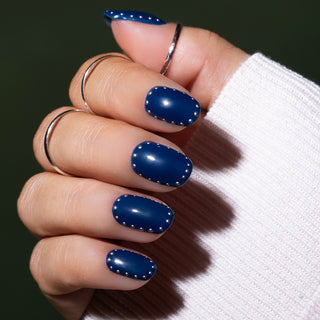 Blue Hour + Silver Liner_Dotting design_LAKKIE Gellak