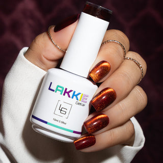 Cat Eye Autumn Spell_roest kleur cat eye gellak nagels_LAKKIE Gellak
