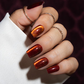 Cat Eye Autumn Spell_roest kleur cat eye gellak nagels_LAKKIE Gellak
