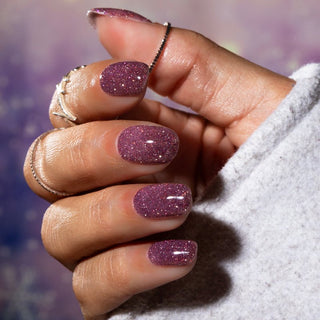 Donker roze reflective glitter gellak nagels_LAKKIE Romantic Lights