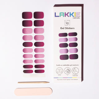 DreamDust_Roze Ombre glitter gel nagel stickers_LAKKIE Gellak