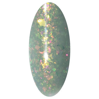 Groene gellak nagels met holografische flakes_LAKKIE Endless Glow