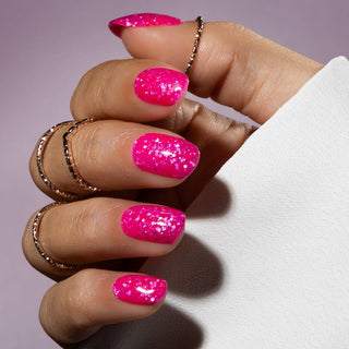 Fel roze glitter gellak nagels_Pink Crush LAKKIE Gellak