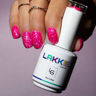 Fel roze glitter gellak nagels_Pink Crush LAKKIE Gellak