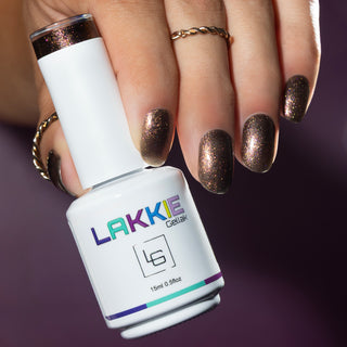 Gleaming Brass_DOnker bruine gellak met glitters_LAKKIE Gellak