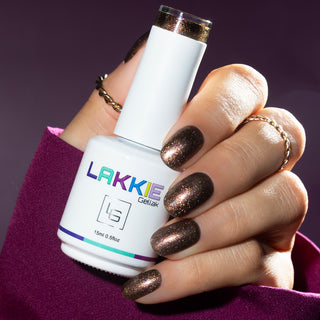 Gleaming Brass_DOnker bruine gellak met glitters_LAKKIE Gellak