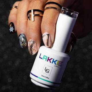 Gouden zwarte met witte nailart stickers voor de feestdagen