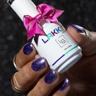 Kerstcadeau voor prachtige nagels_Paarse glitter gellak nagels