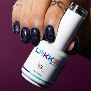 Glitter festival_donker paarse glitter gellak met holografische glitters