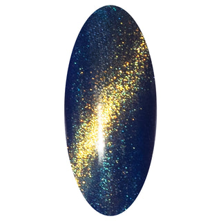 Magic moss_Blauw groene cat eye gellak met gouden glitters