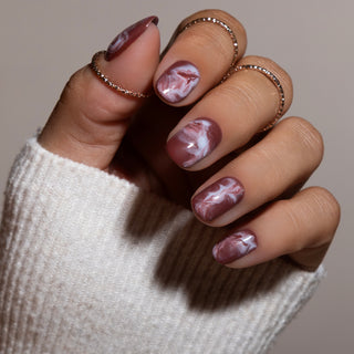 Marble Nails_Rusty Autumn_Icing Blue_LAKKIE Gellak