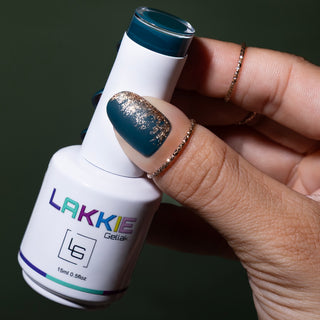 Midnight Satin_Matte topcoat + Champange Party_LAKKIE Gellak