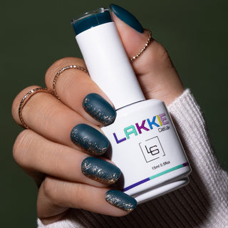 Midnight Satin_Matte topcoat + Champange Party_LAKKIE Gellak
