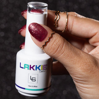 Teasing Red_Rode glitter gellak nagels van LAKKIE Gellak
