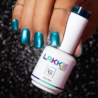 Twinkling Teal_Blauwe cat eye gellak nagels_LAKKIE Gellak