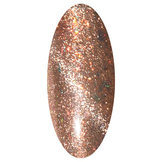 Cat eye Golden Hour is een mooie zomerse kleur gouden cat eye gellak. Door de gellak zitten holografische glitter flakes.