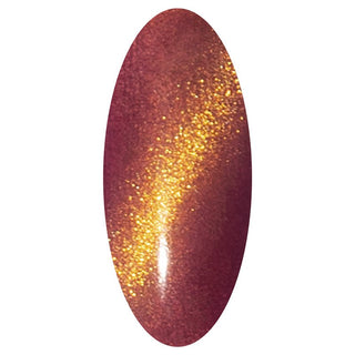 Warm honey_Oud roze cat eye gellak met gouden glitters