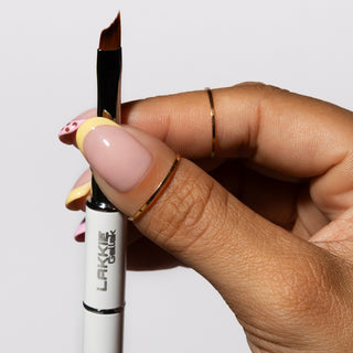 Yellow French Nails_Mellow Yellow_Rubber Basecoat Madison Blush_LAKKIE Gellak