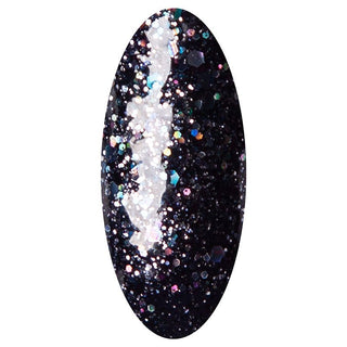 LAKKIE Magical Fireflies is een zwarte kleur gellak met holografische glitters.