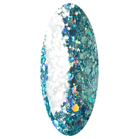 Aqua sea glass Is een glitter gellak. Deze gel nagellak is blauw met glitterss g
