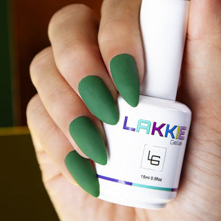 Groene gellak met een matte top coat