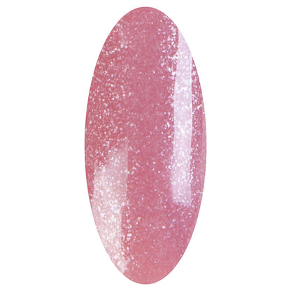 Rosy Glow is een oud roze kleur gel nagellak, met daar doorheen een zilveren shimmer.