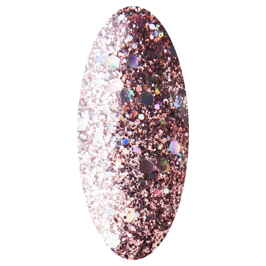 LAKKIE Glamorous Glitters is een mix van zacht roze en zilveren glitters in verschillende vormen.