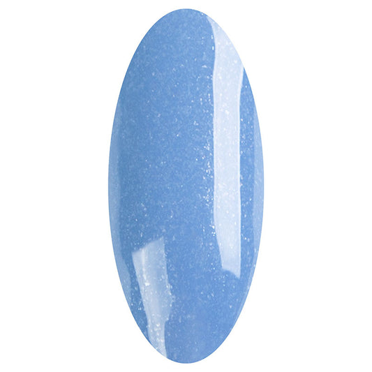 LAKKIE Ocean Glare is een midden blauwe kleur gel nagellak, met daar doorheen een zilveren shimmer.