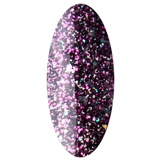 LAKKIE Funky Disco is een explosie van roze, zilveren en zwarte glitters. Het is een doorzichtige gellak met glitters er doorheen. Ook leuk om te gebruiken over een egale kleur gellak.